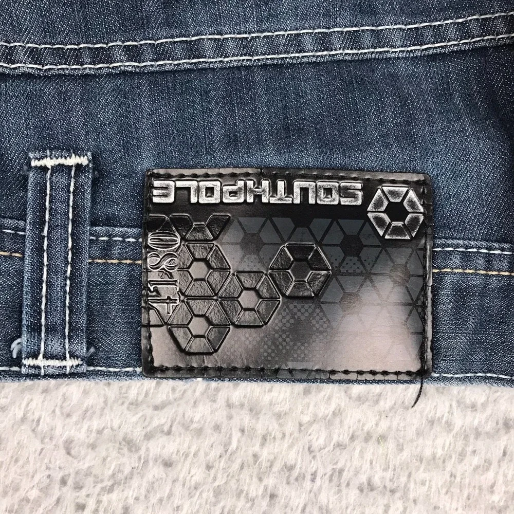 Southpole Jeans Mens 34 (32x31) Stone Wash Baggy Vintage Y2K Hip Hop Brown Tab